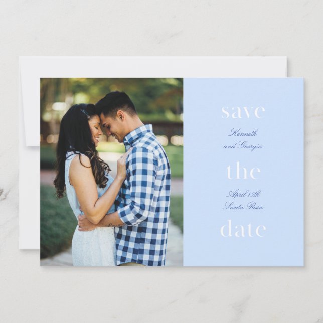 Stacked Wording Minimalist Save-The-Date (Front)