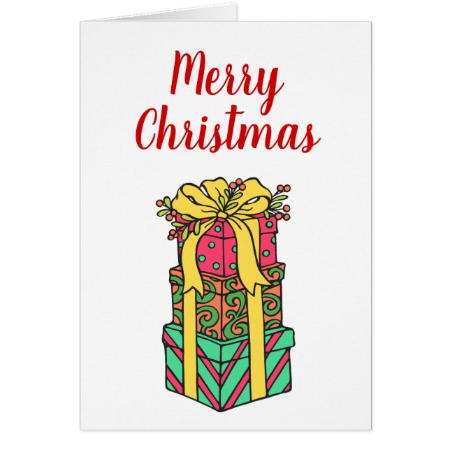 Stacked Wrapped Christmas Presents Xmas (Front)