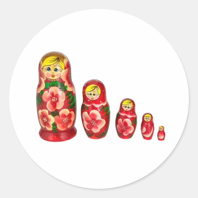 Stacking dolls classic round sticker (Front)