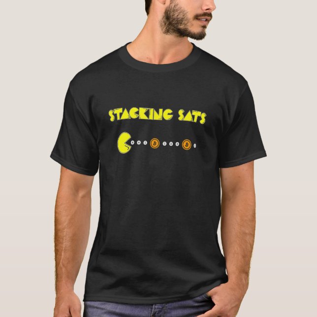 Stacking Sats Bitcoin Crypto Currency Btc T-Shirt (Front)