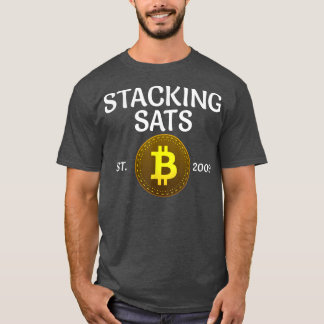 Stacking Sats Bitcoin Since 2009 Crypto Whale BTC  T-Shirt