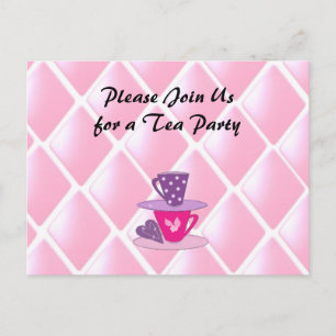 Stacking Teacups Tea Party Invitation Postcard
