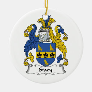 Stacy Family Crest Ceramic Ornament