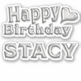 Stacy Happy Birthday silver Sticker