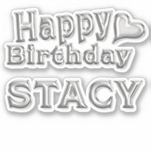 Stacy Happy Birthday silver sticker Sticker