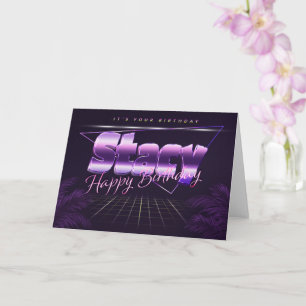 Stacy Name Vorname lila retro Karte Geburtstag Card