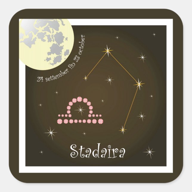 Stadaira 24 settember fin 23 october Aufkleber Square Sticker (Front)