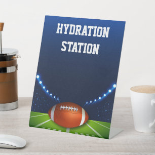 Stadium Lights Football Hydration Station Pedestal Sign