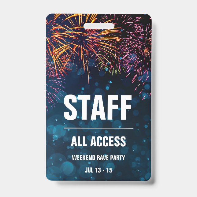 Staff All Access Event Pass | Fireworks Finale ID Badge (Front)