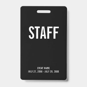 Staff All Access Pass Event ID Badge