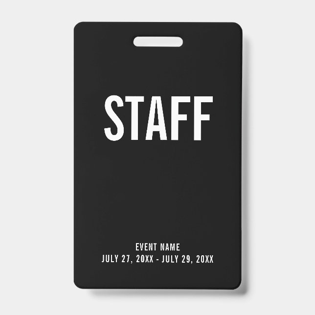 Staff All Access Pass Event ID Badge (Front)