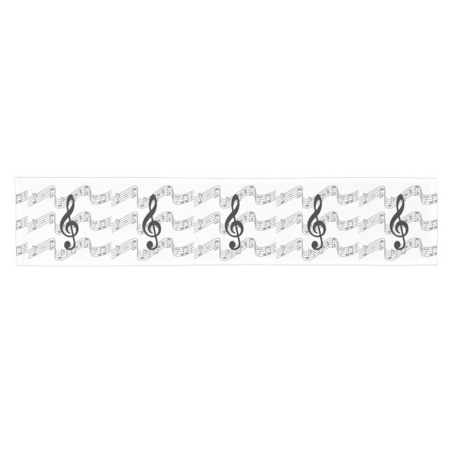 Staff and Treble Clef Short Table Runner (Horizontal)