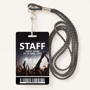 Staff Badge With Barcode Custom Event Access Pass ID Badge