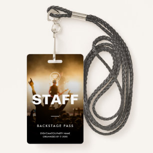 Staff Crew Access Event Concert Music Festival ID Badge