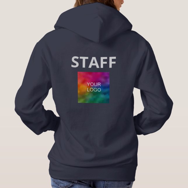 Staff Crew Company Business Logo Here Womens Hoodie (Back)