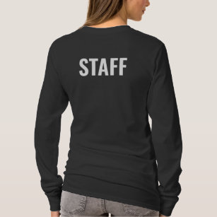 Staff Crew Member Womens Long Sleeve Black T-Shirt