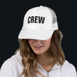 Staff Crew Security Member Hat For Women & Men<br><div class="desc">Elegant Modern Template Create Your Own Upload Image Logo Photo White Trucker Security Hat For Men & Women.</div>