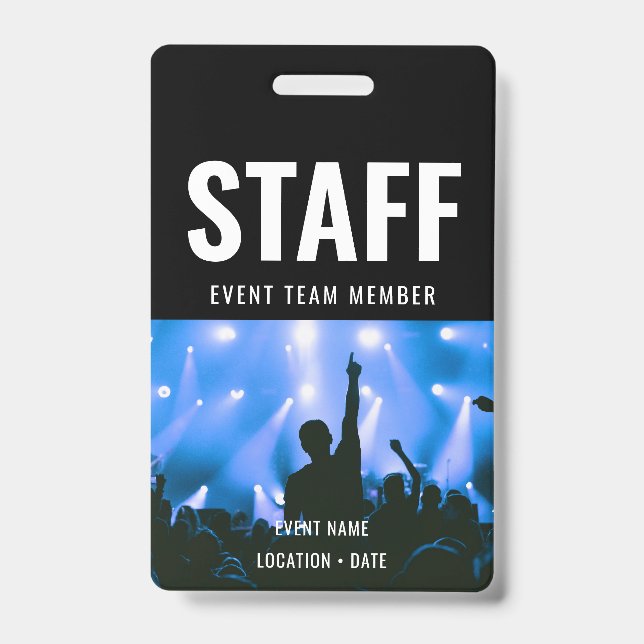 Staff Custom Event or Concert Name  ID Badge (Front)