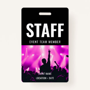 Staff Custom Name All Access Pass ConcertStaff Cus ID Badge