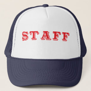 Staff Event Caps Red Font