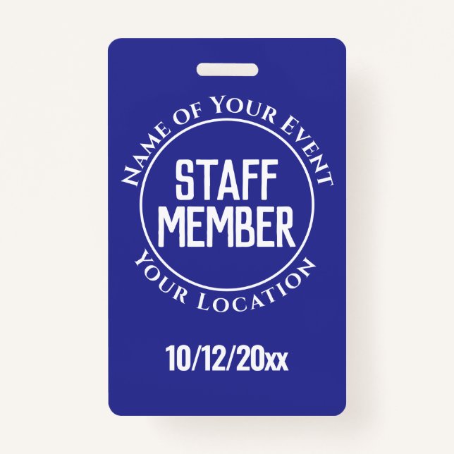 Staff Member Badge ID Badge (Front)