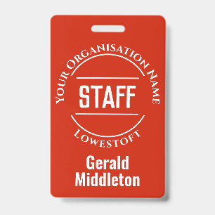 Staff Member Badge ID Badge
