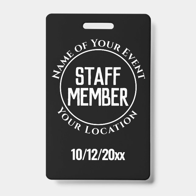 Staff Member Badge ID Badge (Front)