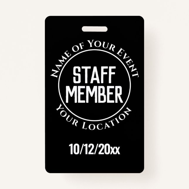 Staff Member Badge ID Badge (Front)