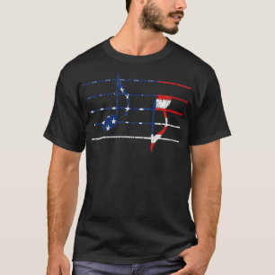 Staff Musical Notes 4th of July American Flag Musi T-Shirt
