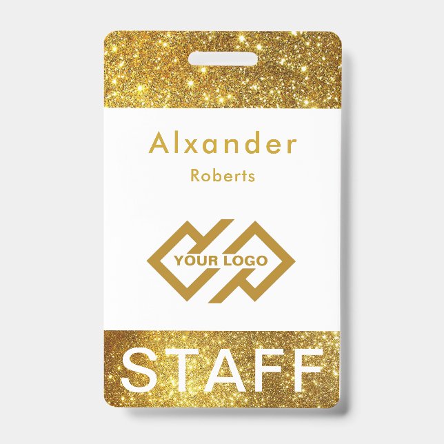 Staff Name Badge Custom Logo ID Badge (Front)