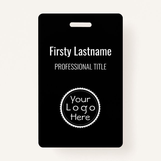 Staff Name Badge Custom Logo ID Badge (Front)