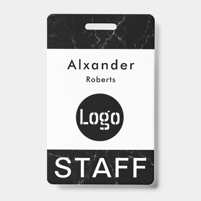 Staff Name Badge Custom Logo ID Badge (Front)
