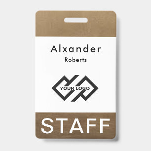 Staff Name Badge Custom Logo ID Badge