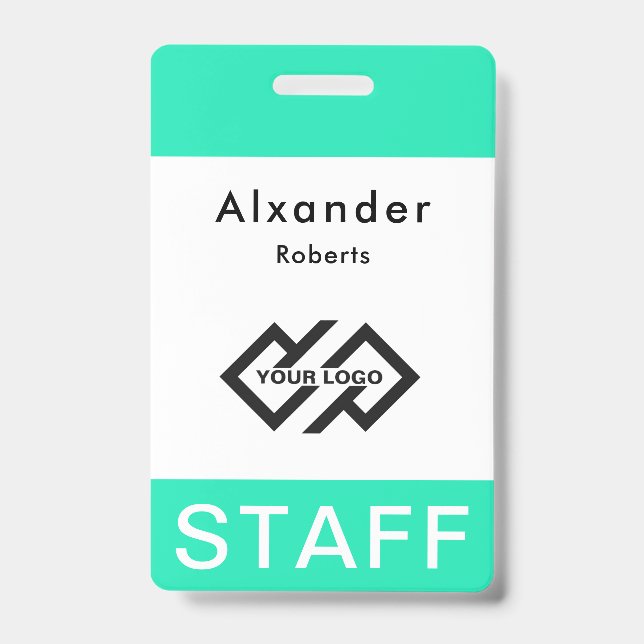 Staff Name Badge Custom Logo ID Badge (Front)