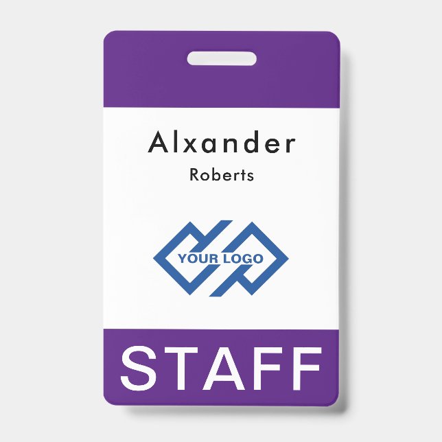 Staff Name Badge Custom Logo ID Badge (Front)
