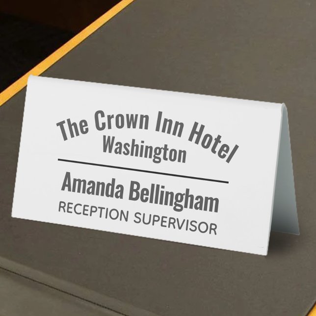 Staff Name & Position Closed Table Tent Sign (Creator Uploaded)