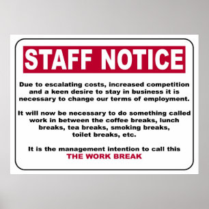 Staff Notice Poster