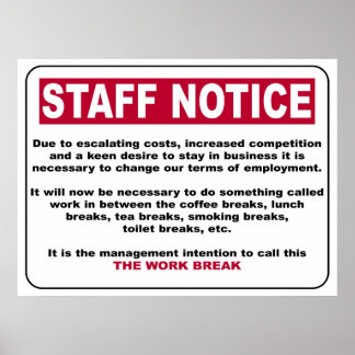 Staff Notice Poster