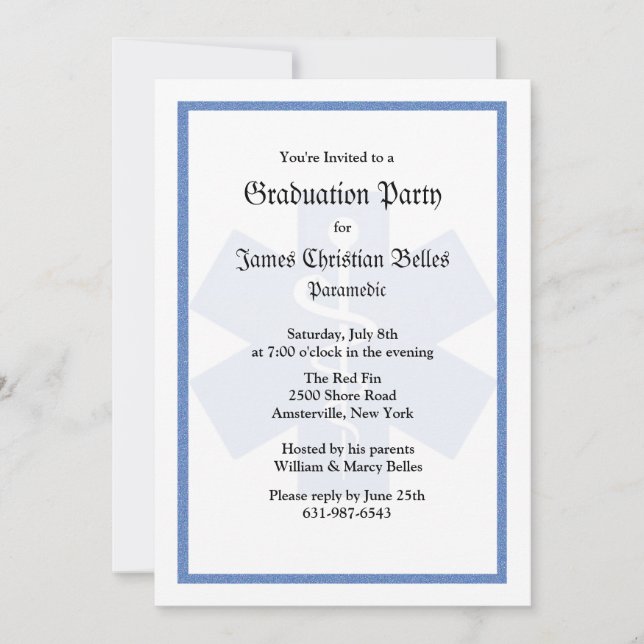 Staff of Asclepius Graduation Invitation (Front)