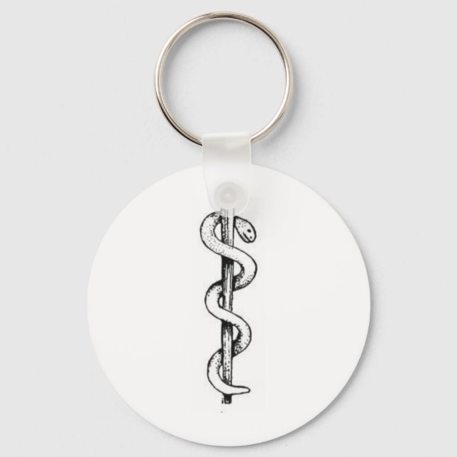 Staff of Asclepius Key Ring (Front)