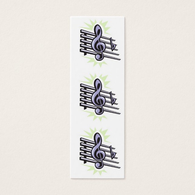 staff treble cleft music note design bookmark (Front)