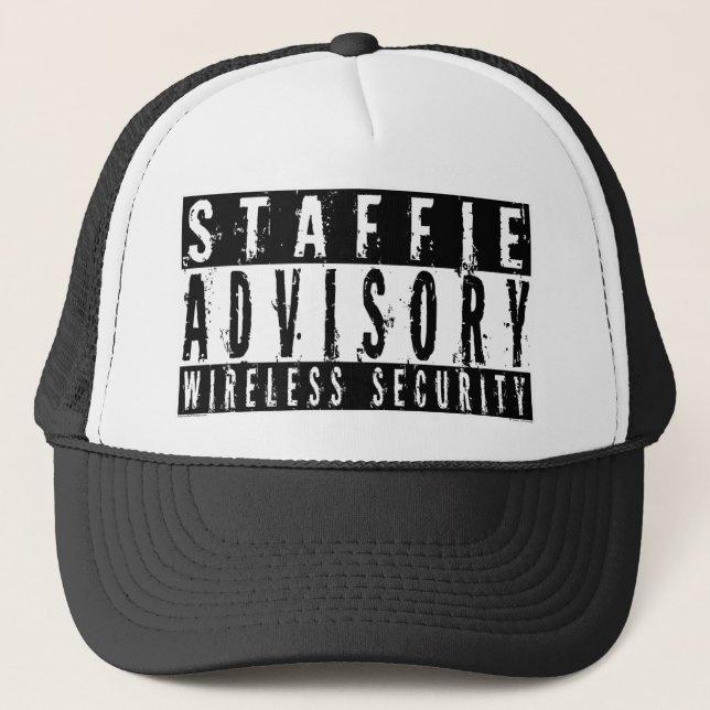 Staffie Advisory Wireless Security Trucker Hat (Front)