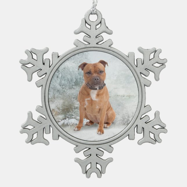 Staffie Christmas Ornament (Front)