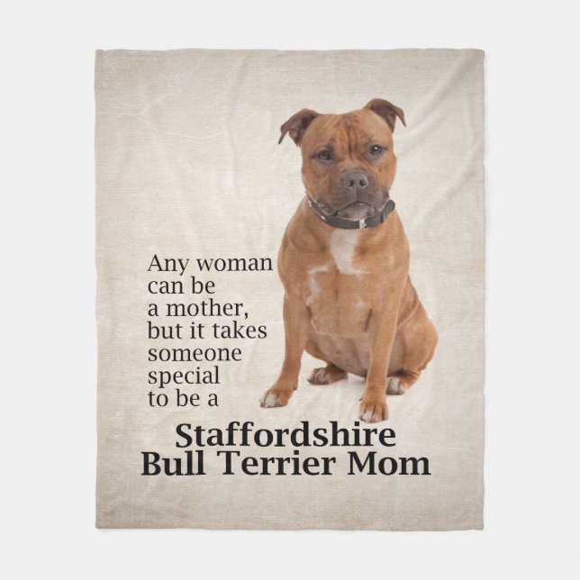 Staffie Mum Fleece Blanket (Front)