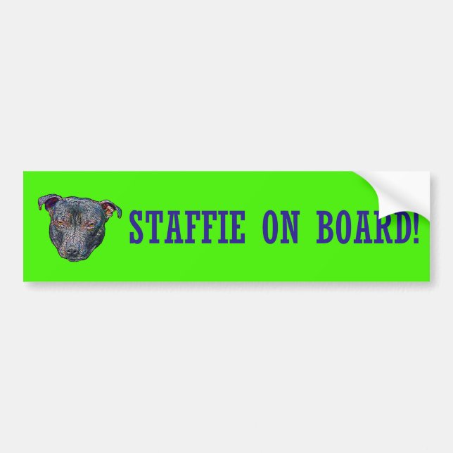 Staffie On Board! Bumper Sticker (Front)