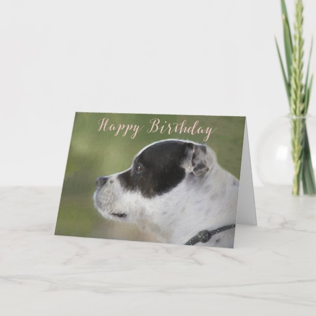 Staffie Puppy Birthday Card (Front)