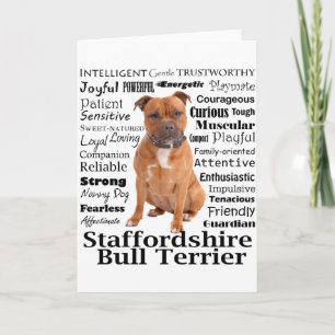 Staffie Traits T Shirt Card