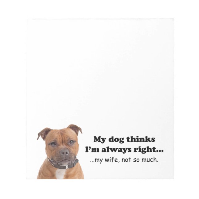 Staffie v Wife Notepad (Front)