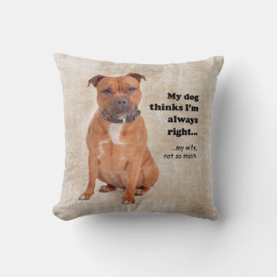Staffie v Wife Pillow