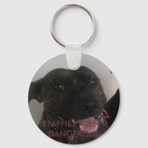 STAFFIES AREN'T DANGEROUS KEY RING